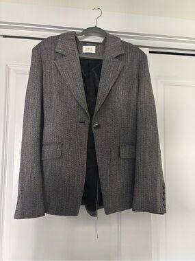 DISSH Gray Herringbone Single-Button Blazer